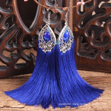 J1690 Fashion jewelry chinese wind drop earrings ethnic vintage long tassel earrings for women